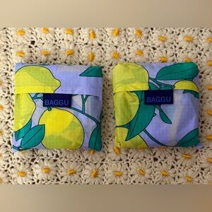 BAGGU Lot Of 2 Lemon Tree Standard Size Reusable Packable Eco Shopping Bag